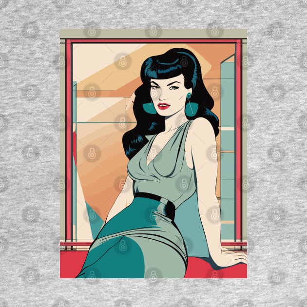 Glamour Seat Bettie Page Retro Art Deco by di-age7